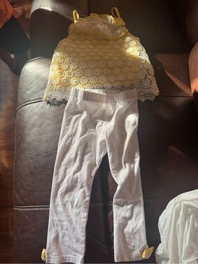 Mud Pie White Lace Infant Top and pants